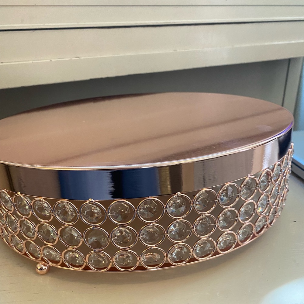 Blush/Rose Gold Crystal Beaded Cake Stand